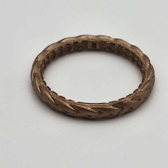 Groove Gold Braided Stackable Silicone Ring (8) - Picture 5 of 6